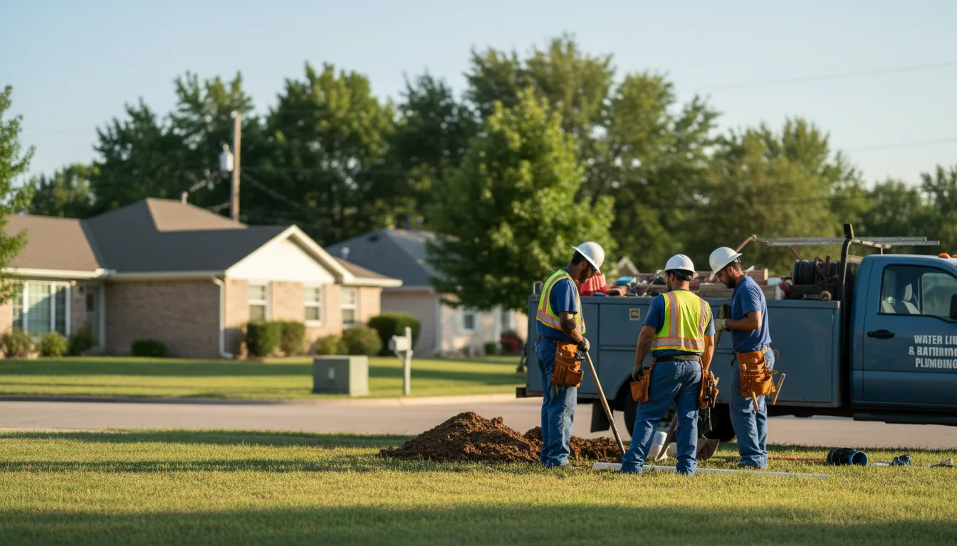 Residential water line and bathroom plumbing service in Holcomb, MS